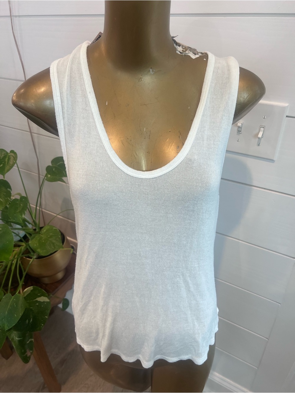 White Scoop Neck Tank Top We the Free